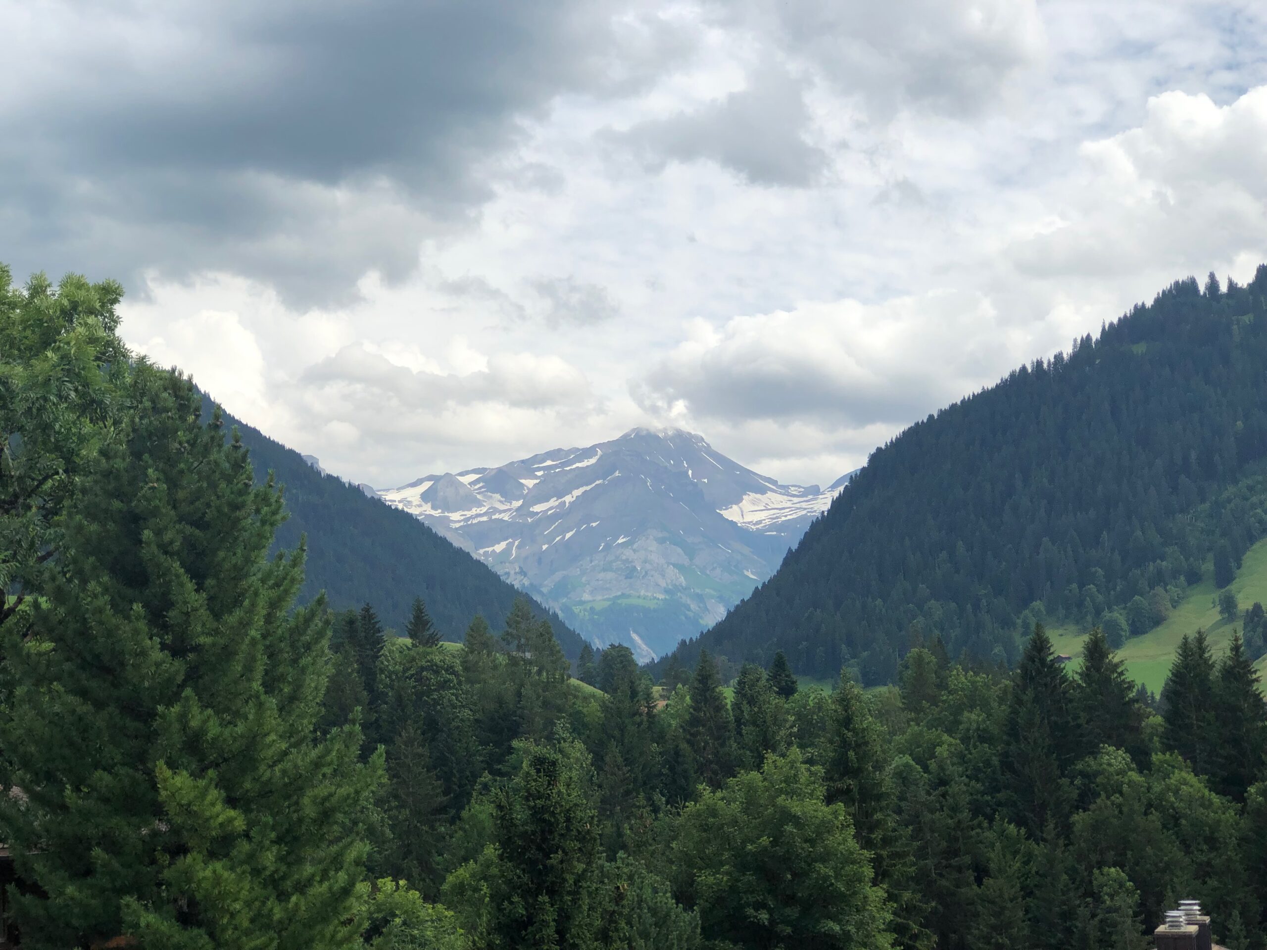 View of Swiss Alps from Gstaad